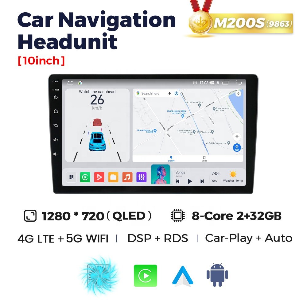Navifly ms 7862 2K DVD android player audio video QLED 9.5inch 10.36inch for universal BMW AUDI BENZ TOYOTA MAZDA car