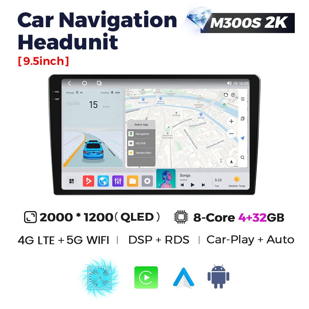 Navifly ms 7862 2K DVD android player audio video QLED 9.5inch 10.36inch for universal BMW AUDI BENZ TOYOTA MAZDA car