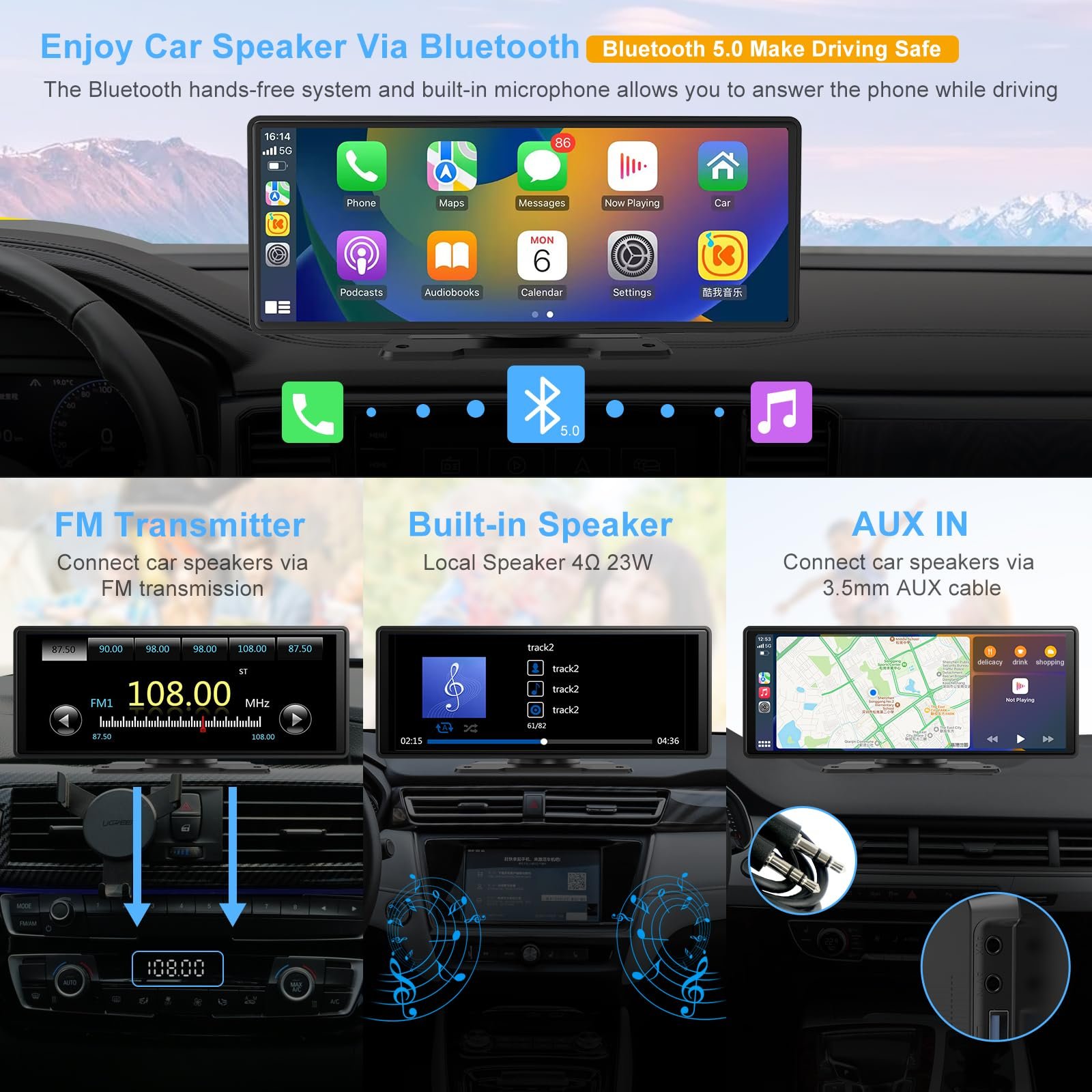 10.26 PND Wireless apple carplay screen use for all radio pantalla car apple carplay for 2018 toyota corolla se