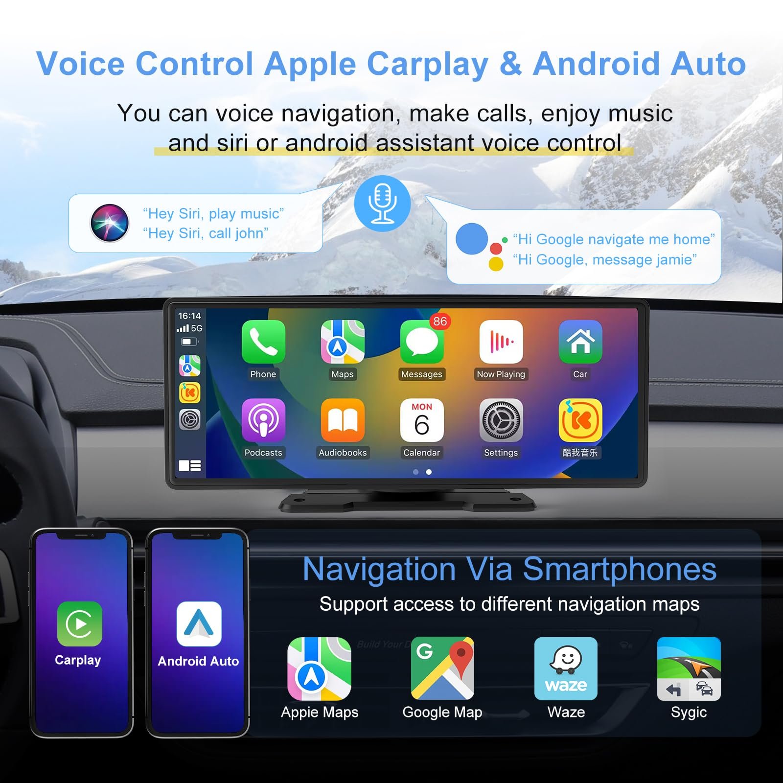 10.26 PND Wireless apple carplay screen use for all radio pantalla car apple carplay for 2018 toyota corolla se