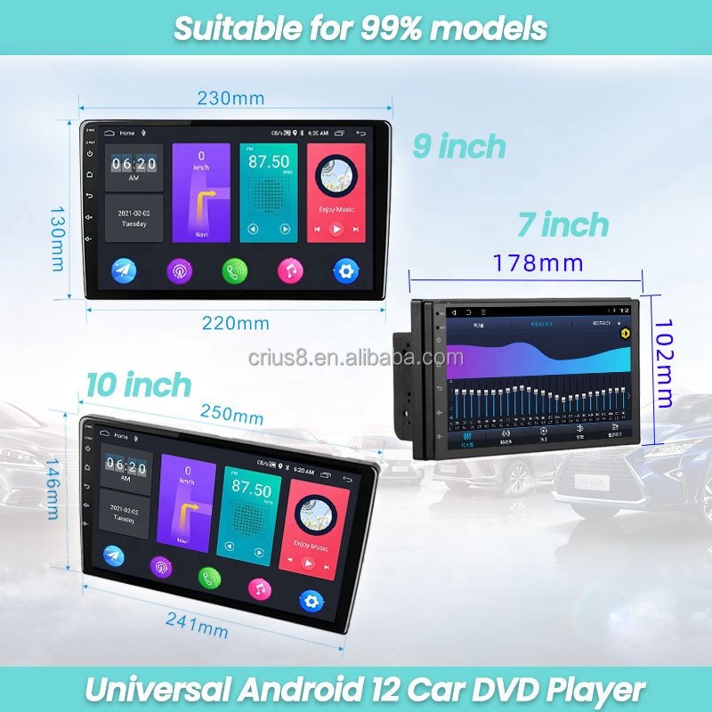 TS7 2+32G 10 Inch Android 12 Car DVD Player For Universal Radio Stereo Audio Head Unit Carplay Screen