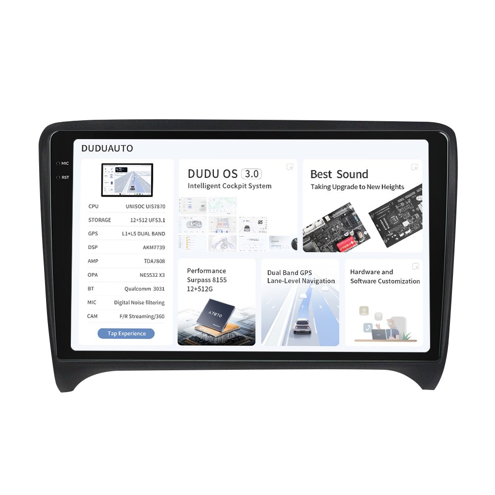 DUDU7 UIS7870 Android 13 Car Radio DVD Player 12G+512G 2000*1200 Navigation GPS For Audi TT MK2 8J 2006 - 2012