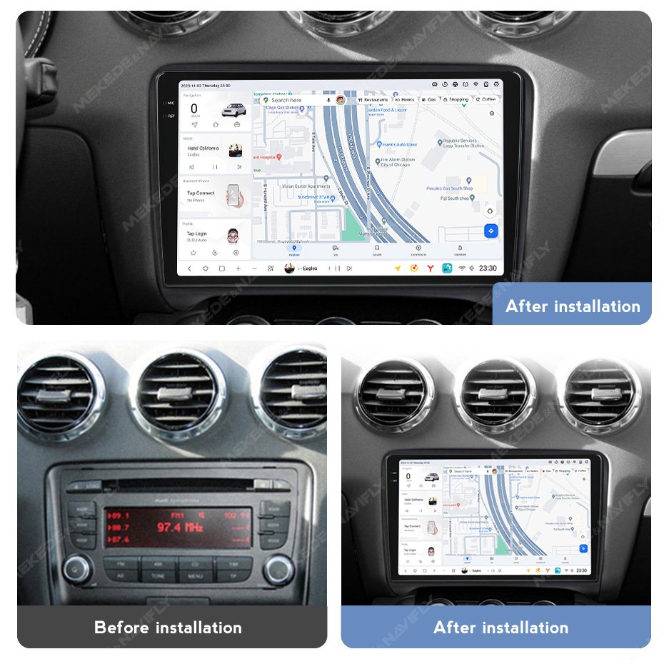 DUDU7 UIS7870 Android 13 Car Radio DVD Player 12G+512G 2000*1200 Navigation GPS For Audi TT MK2 8J 2006 - 2012