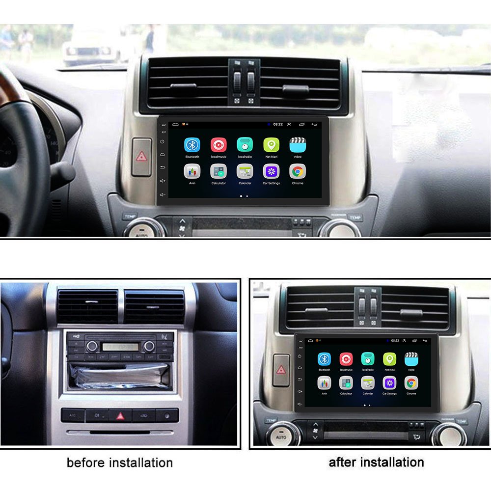 Podofo 2 Din Android Car Stereo Radio Autoradio 7" 2.5D Touch Screen GPS Navigation WIFI BT FM RDS For Toyota/Nissan/Universal