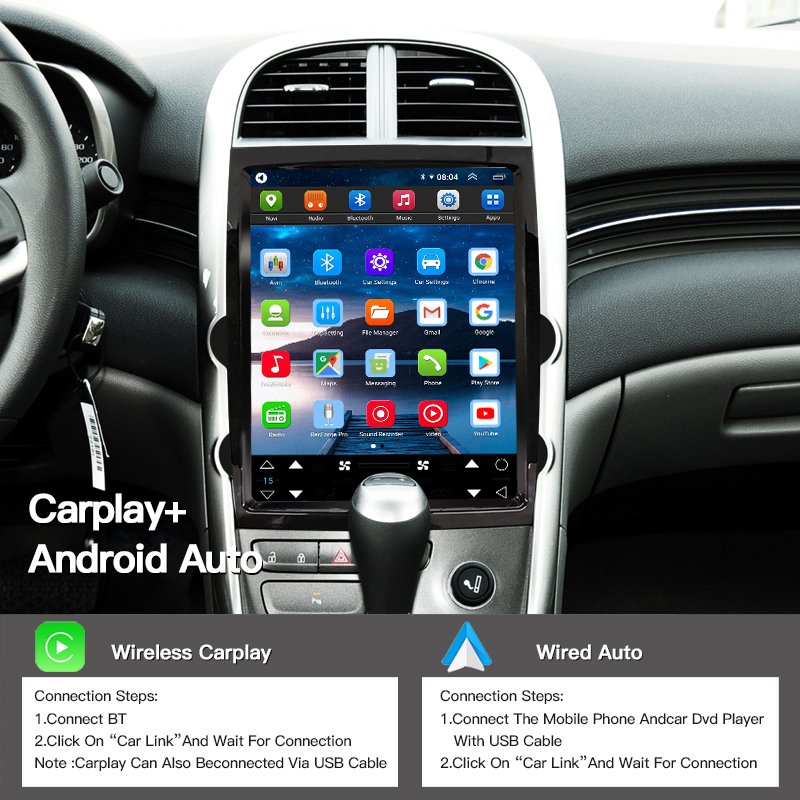 8 Core Android 13 Car DVD BT Player GPS Stereo For Chevrolet MALIBU 2009-2015 Tesla Style Screen Radio Multimedia Video 4G Wifi