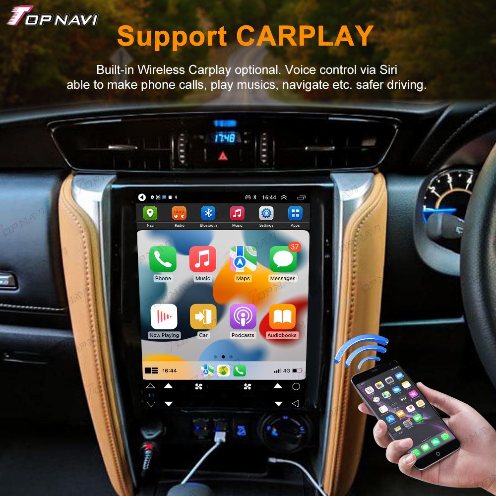 12.1 Inch Touch Screen Car DVD Player Android Auto Compatible Auto Radio for Toyota Fortuner 2016-2022 IPS Screen Dashboard