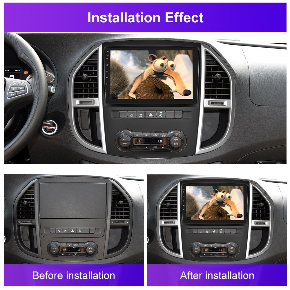 Podofo 10" Android Car Stereo For Mercedes-Benz Vito 2016 Car Radio Autoradio Carplay Android Auto GPS Wifi Hifi RDS
