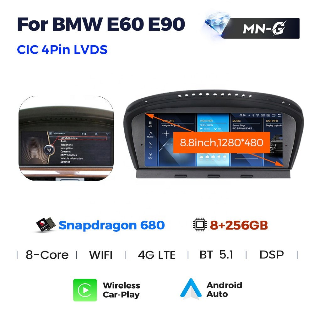 Navifly 680 Auto electronics Multimedia android car stereo support DVR OBD DAB DSP SWC for bmw e60 e90 8.8inch