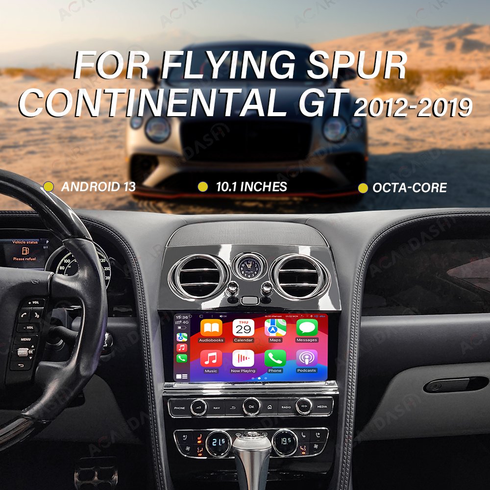 Android 13 Car Qualcomm 8+256 GPS Navigation Radio Video DVD Player for Bentley Flying Spur Continental GT 2012-2019