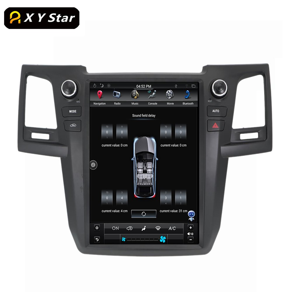 12.1 Inch Vertical Touch Screen Multimedia Android Car Dvd Player Fortuner HILUX 05-15 Manual AC