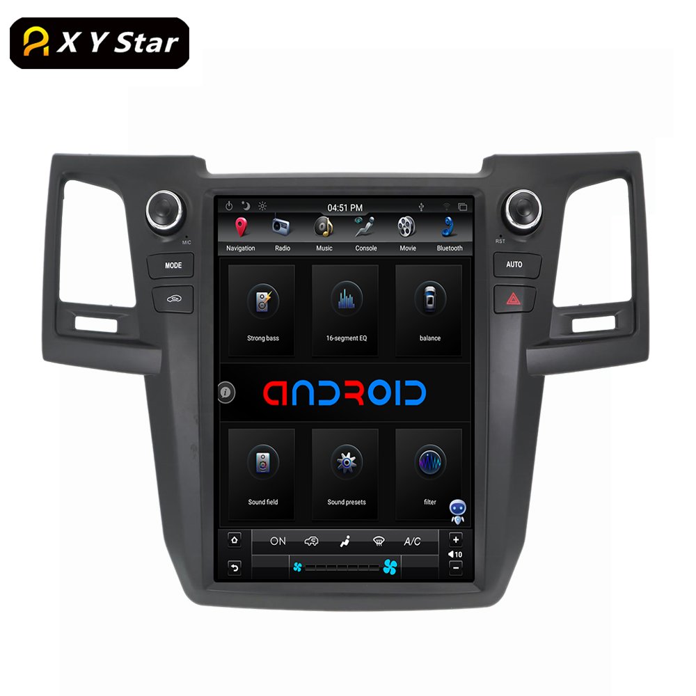 12.1 Inch Vertical Touch Screen Multimedia Android Car Dvd Player Fortuner HILUX 05-15 Manual AC