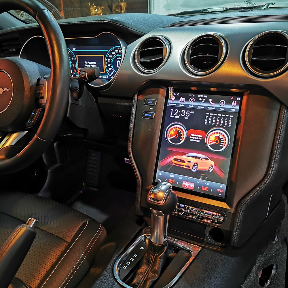 Vertical screen Ford Mustang 2015-2018 Multifunctional navigation car DVD player Supports 360 carplay Android 12 car radio