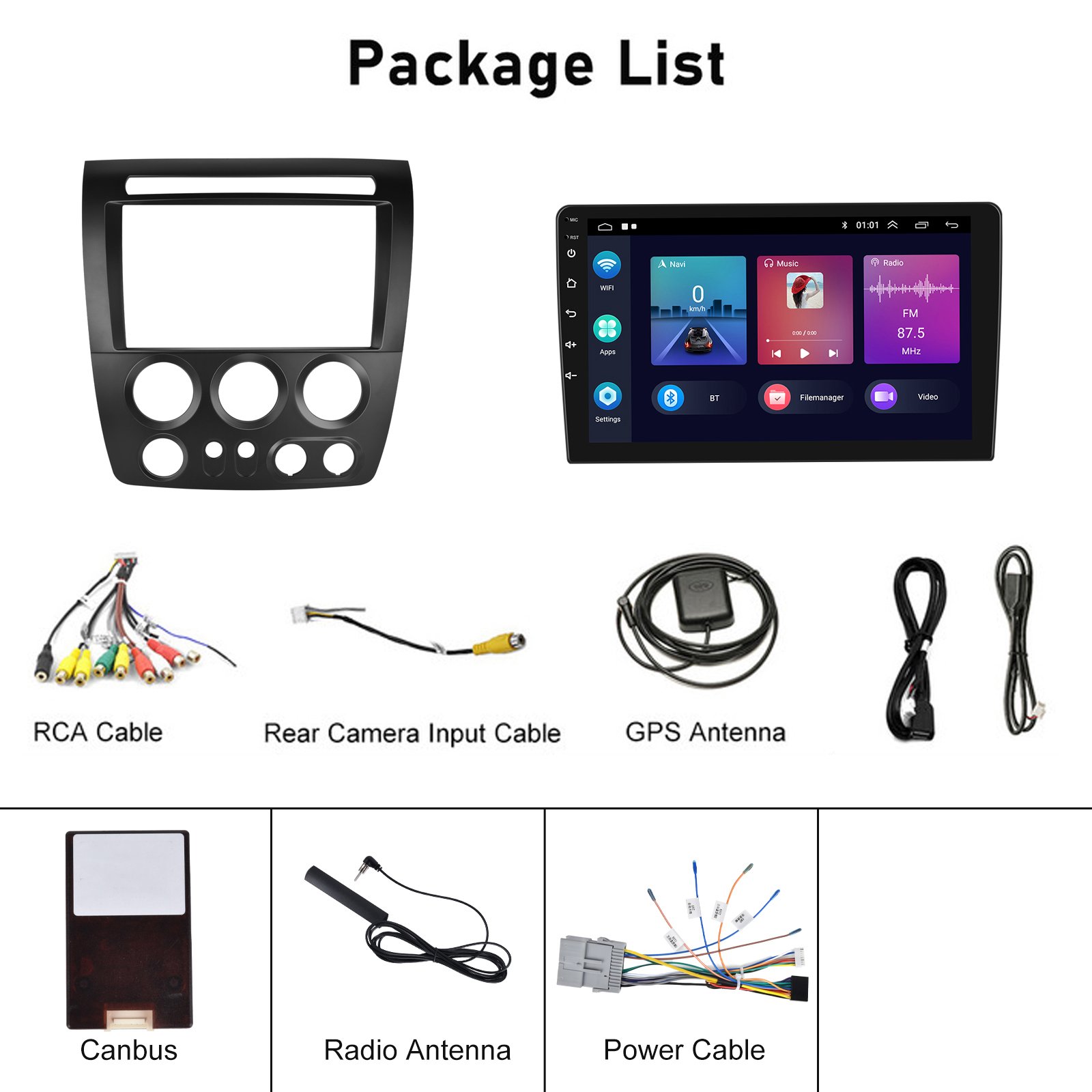 Crbrillar 9'' Android 12 Car Stereo Multimedia Car DVD Player For Hummer H3 2005-2010 Left-hand Drive Carplay GPS Wifi BT FM RDS