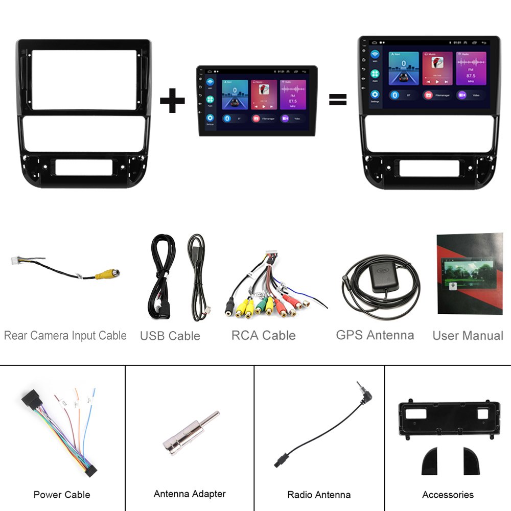 Podofo Android 9 Inch Car Radio For Peugeot 406 1999-2004(Left-hand Drive)Carplay Android Auto GPS RDS HIFI Support AHD Camera