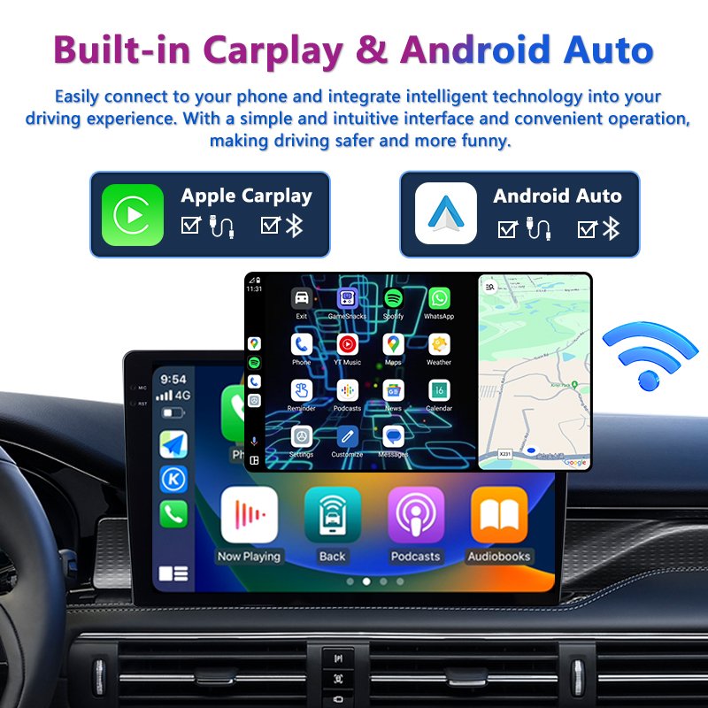 Factory L1pro 32GB 9/10 Inch Quad-core BT FM DSP Android WIFI Radio Carplay Car DVD Player 2K Resolution IPS Screen with GPS