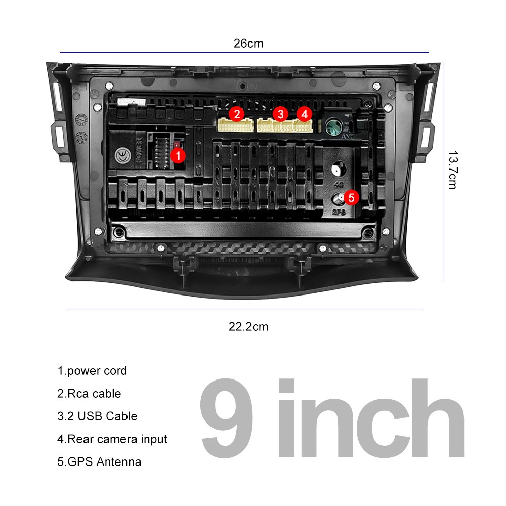 Podofo 9" 2 Din Android Car Radio Autoradio Stereo Video GPS Navigation WIFI RDS For Toyota/RAV4 2007-2012