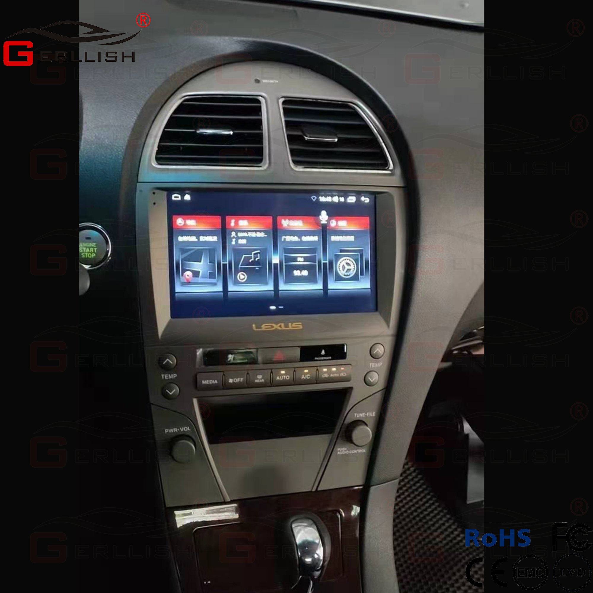android car dvd gps multimedia player for Lexus ES ES240 ES250 ES300 ES350 2006-2012 navigation