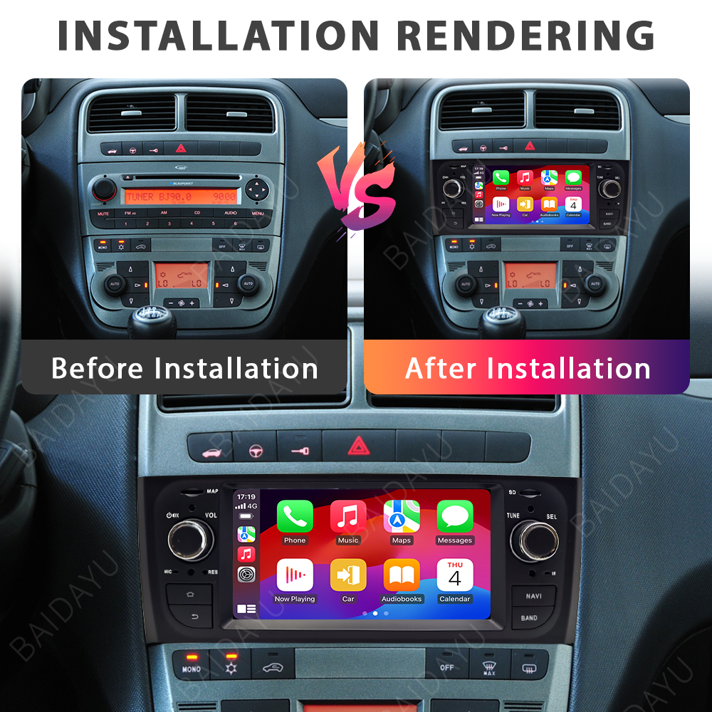 7inch 4+64G Car Multimedia 2Din Android Radio For Fiat Punto Linea 2007 Carplay gps car dvd player