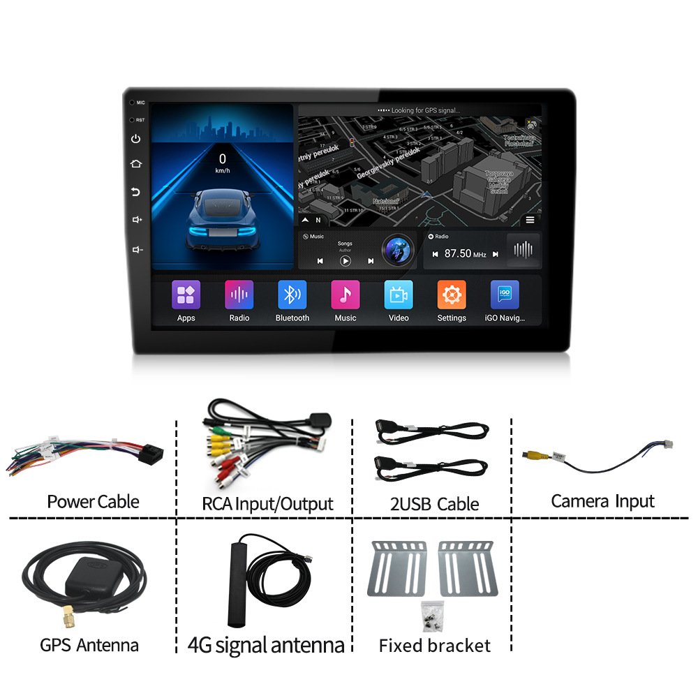 10 Inch Android 12 Screen 2 DIN Car Radio With Cooling Fan Universal Stereo DVD Player GPS Navigation Wireless Carplay Auto