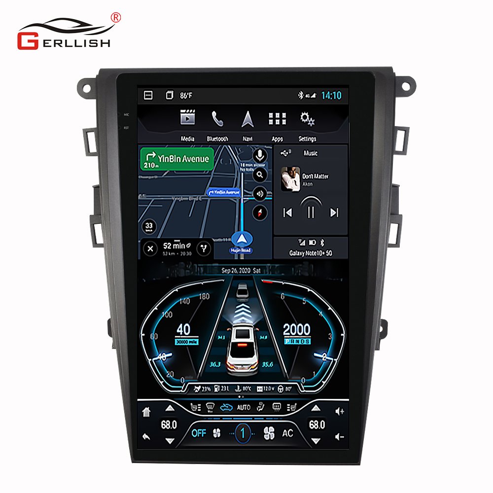 13.3" Vertical Screen android car dvd player touch screen For Ford Mondeo Fusion MK5 2013-2019
