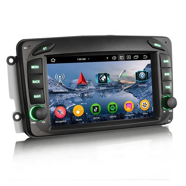 Erisin ES5763C Android 13 GPS SatNav BT5.0 Car Dvd Player For Benz C-Class W203 Viano IPS DSP 4G WiFi CarPlay Auto Car Stereo