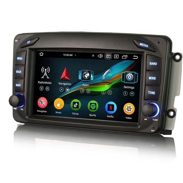 Erisin ES5763C Android 13 GPS SatNav BT5.0 Car Dvd Player For Benz C-Class W203 Viano IPS DSP 4G WiFi CarPlay Auto Car Stereo