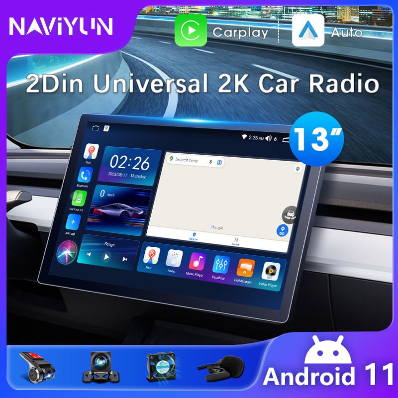 Hot Selling Factory Price Good Quality 13inch Universal Car Radio Android With Full Touch Screen GPS Carplay DSP Stereo