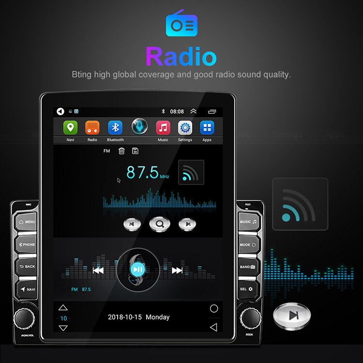 9.7" Universal double din Touch Screen Vertical Radio Stereo Multimedia Gps Navigation radio de coche android Car Dvd Player