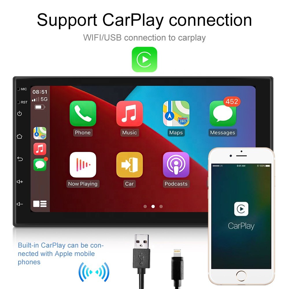 (Stock in EU) Podofo Android Car Radio 7'' Carplay Android Auto GPS RDS HIFI For Mercedes-Benz B200 2008-2011 Wholesale