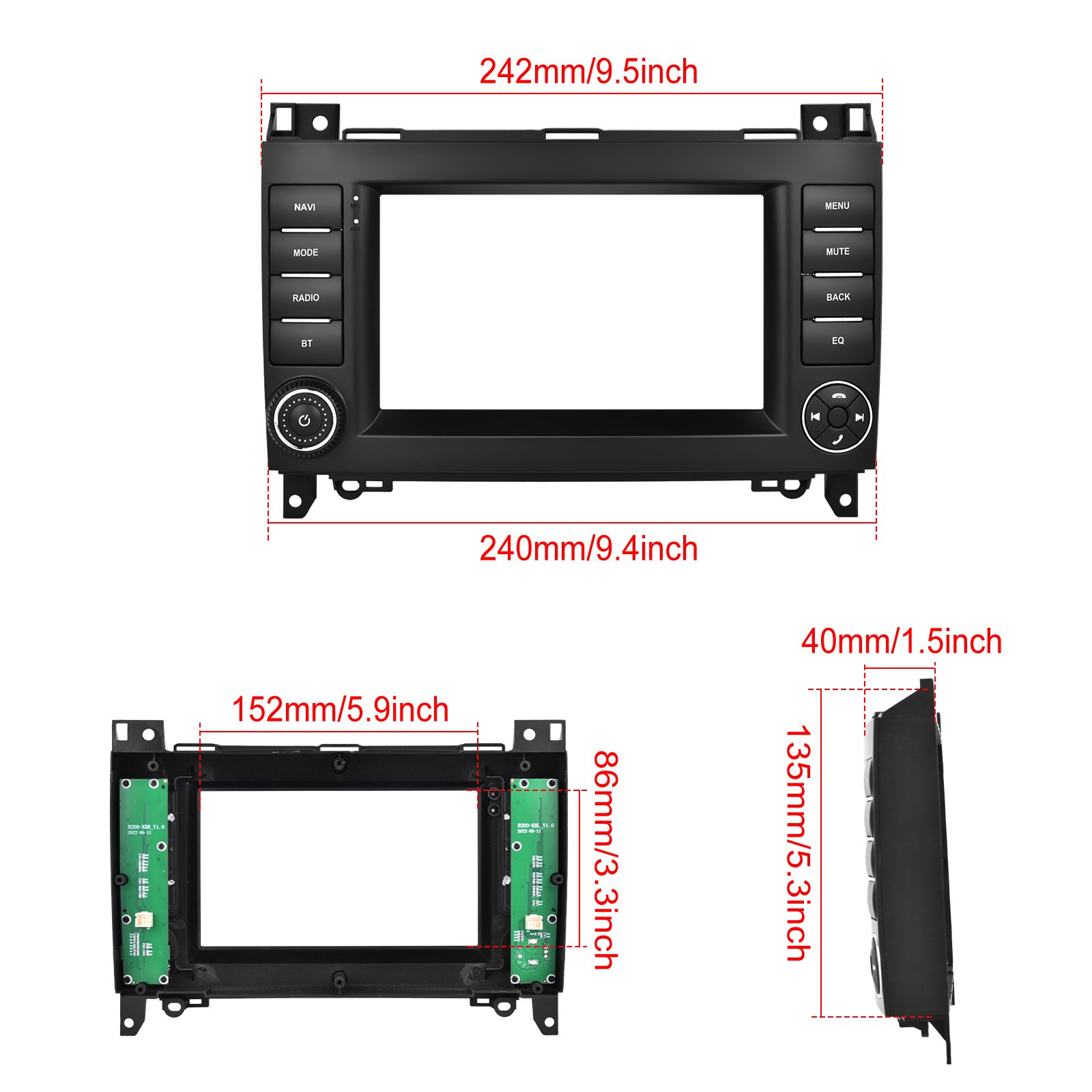 (Stock in EU) Podofo Android Car Radio 7'' Carplay Android Auto GPS RDS HIFI For Mercedes-Benz B200 2008-2011 Wholesale