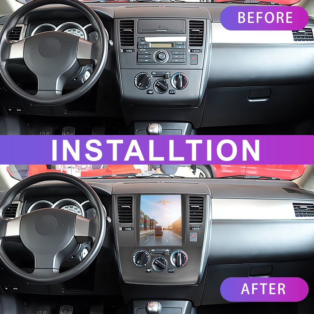 Podofo 9.7" Android Car Stereo Car Radio For Nissan Tiida 2008-2010 Wireless Carplay Android Auto GPS Wifi Hifi FM RDS OEM