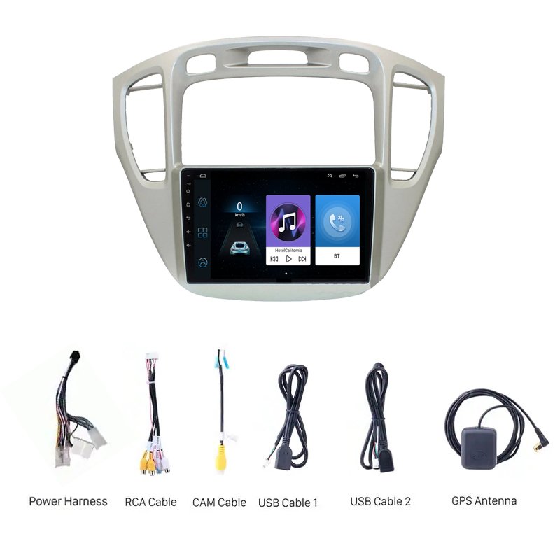 Android car multimedia dvd player for Toyota Highlander 2000 2001 2002 2003 2004 2005 2006 2007 car stereo gps navigation