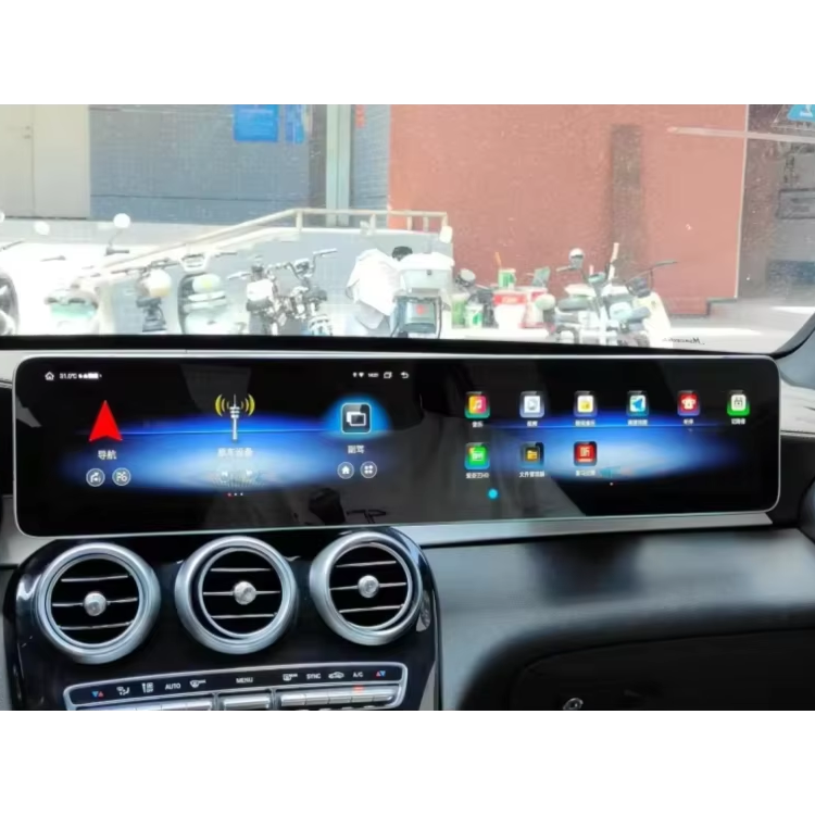 Dual Screen Android 13 Car DVD Player For Benz C-Class W205 GLC NTG 5.0 GPS Carplay Car Radio Screen