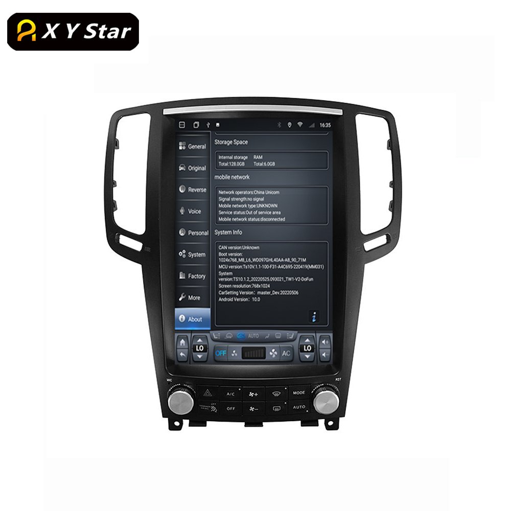 XYstar Tesla Style 12.1 Inch Android Gps Navigation Stereo Car Video Car Dvd Player For Infiniti G25 G37