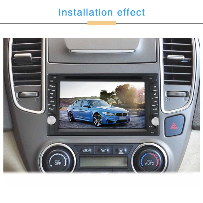 cheap universal remote control two 2 din car DVD player 6.2 inch with mp5 CD FM/AM