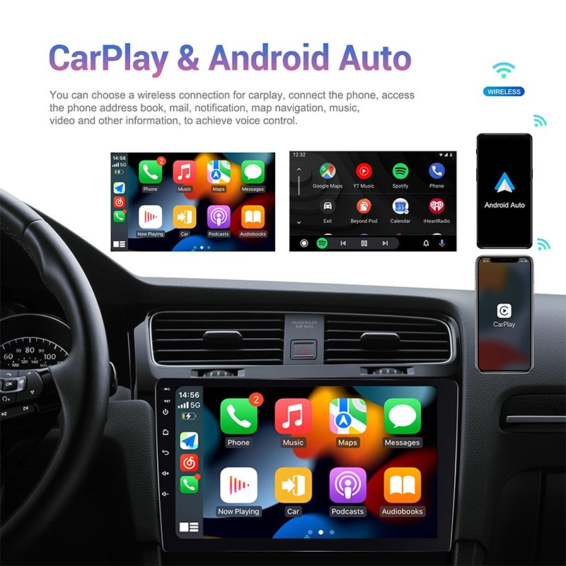 9/10 Inch Car Android Touch Screen GPS Stereo Radio Navigation System Audio Auto Electronics Video Car DVD Player Universal