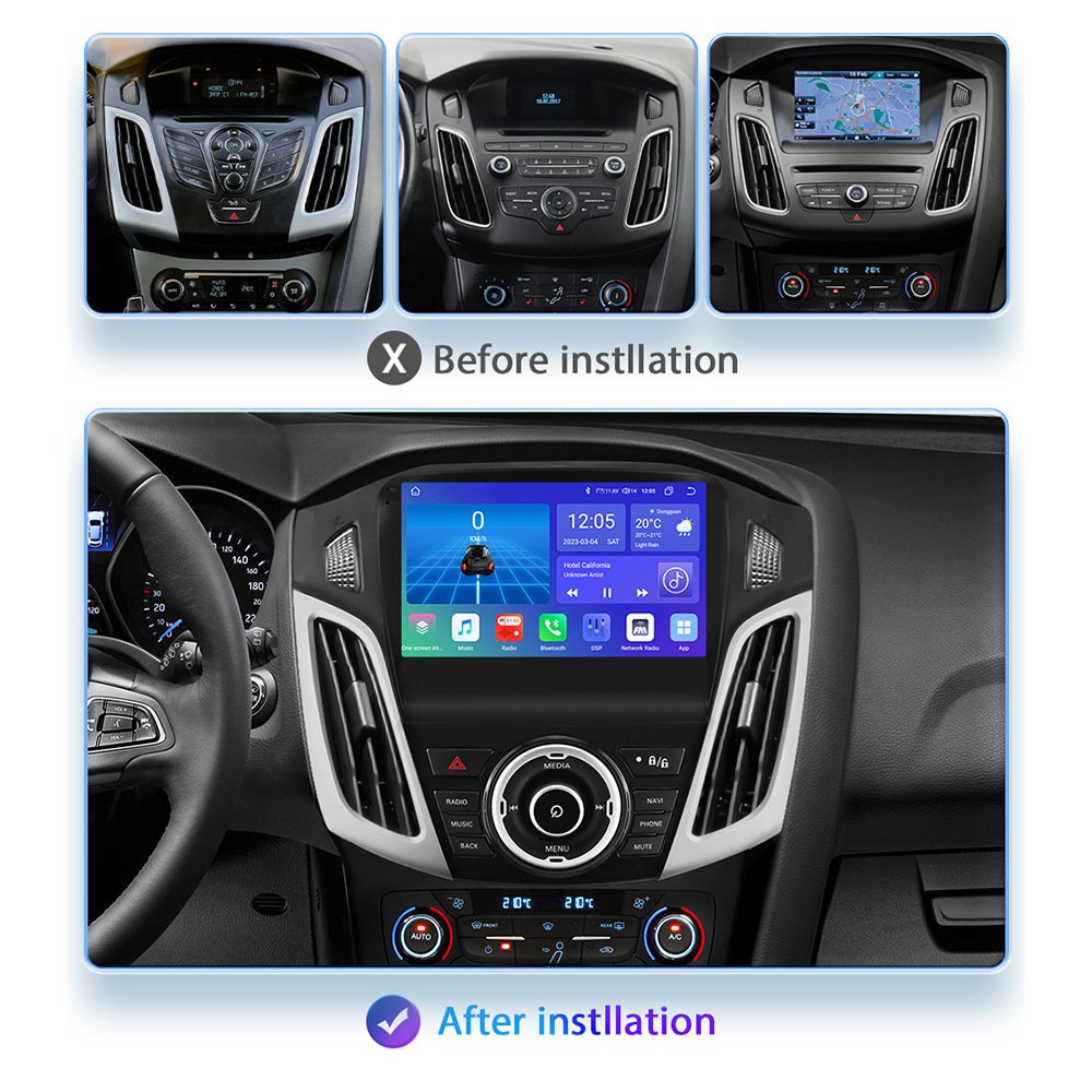 9 Inch Wifi+4G OLED Android 12 car dvd Player for Ford Focus MK 2011 2017 with radio CarPlay Android Auto car stereo with GPS