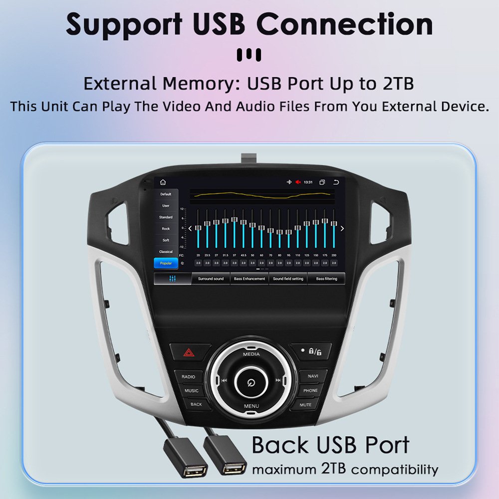9 Inch Wifi+4G OLED Android 12 car dvd Player for Ford Focus MK 2011 2017 with radio CarPlay Android Auto car stereo with GPS