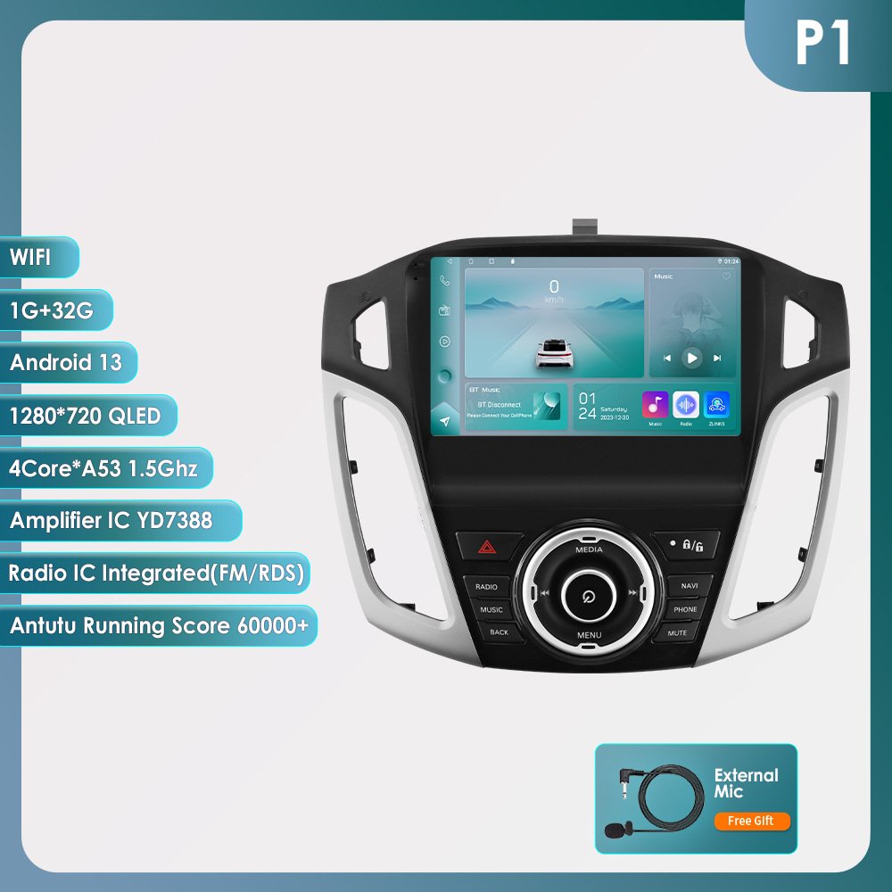 9 Inch Wifi+4G OLED Android 12 car dvd Player for Ford Focus MK 2011 2017 with radio CarPlay Android Auto car stereo with GPS
