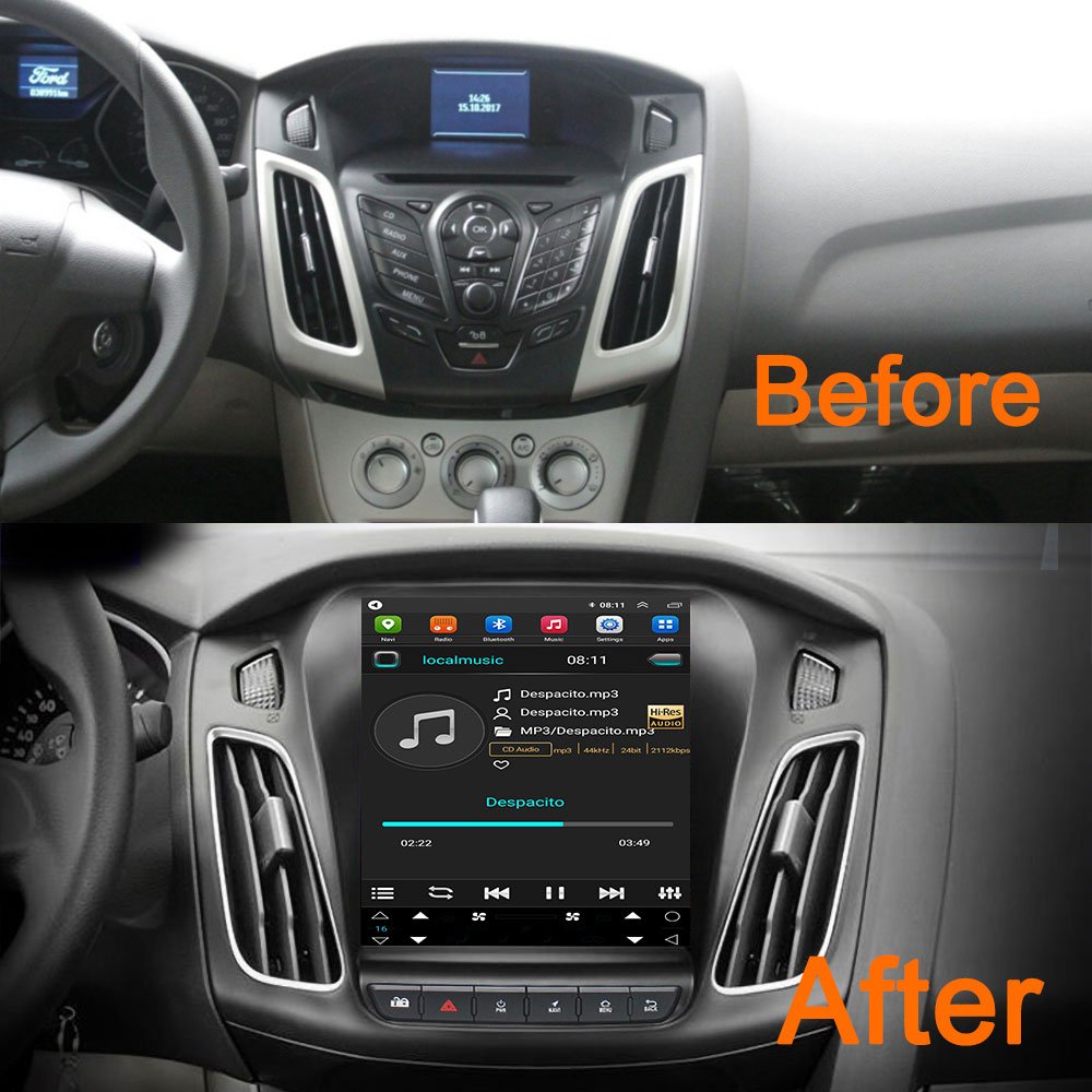 9.7 Inch Android Car DVD Player with GPS Amplifier & DSP Functions Compatible Ford Focus 2012-2016 Multimedia Auto Supported