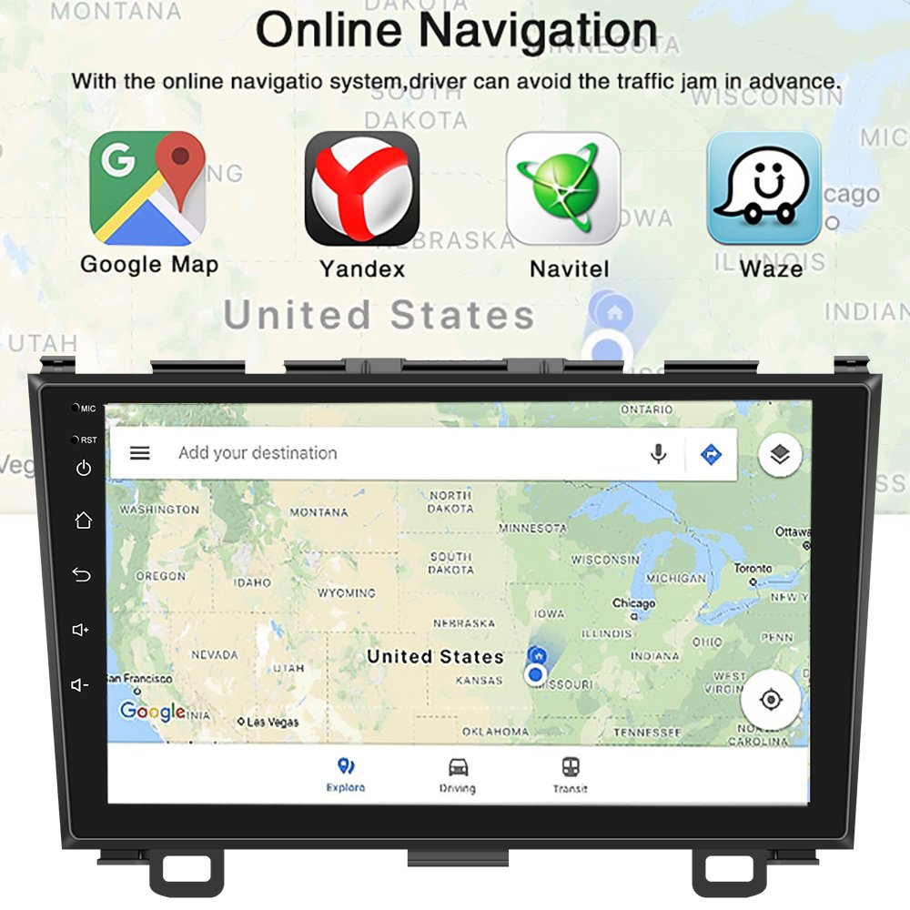Podofo Android Car Radio 9" Autoradio Player For Honda CRV 2007 - 2011 GPS Navigation WIFI BT FM