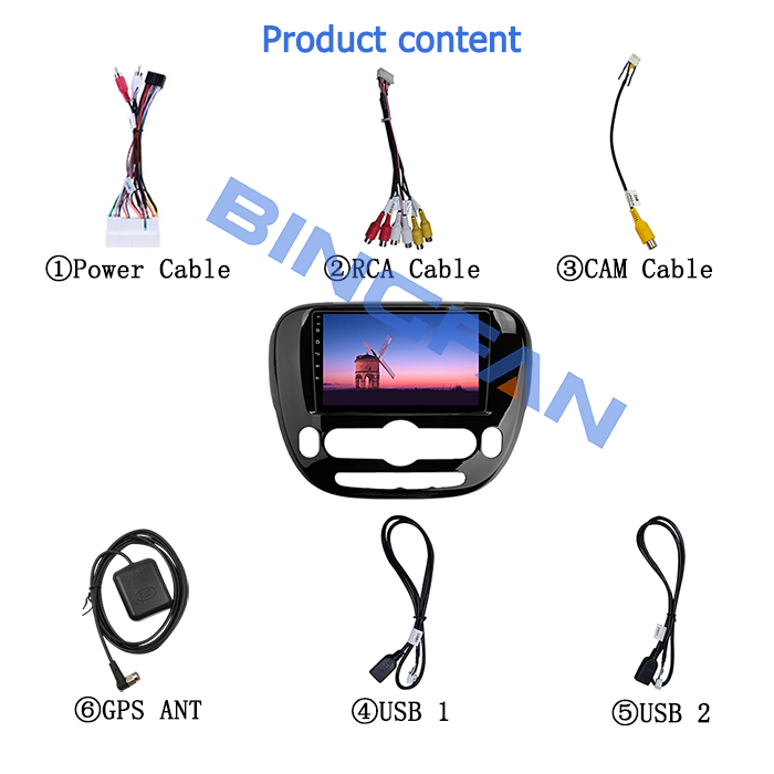 Android 10.0 System Car DVD 9 Inch Touch Screen Car Stereo for Kia Soul 2 2013-2019 with Reverse Camera Screen 2 Din