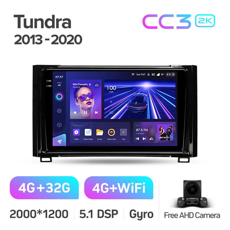 TEYES CC3 2K Car DVD Player For Toyota Tundra XK50 2013-2020 9 Inch Android Navigation Car DVD Player With Camera