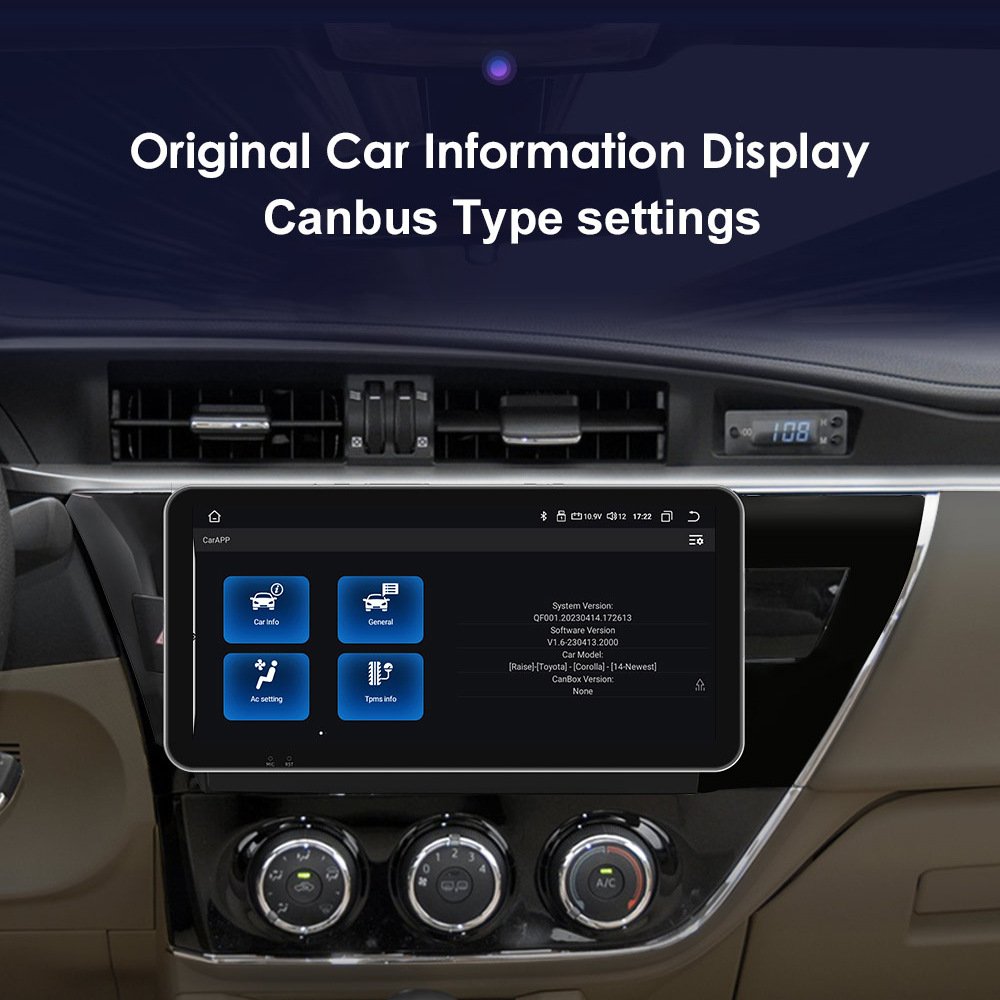 8 Core Android Autoradio with GPS Navigation 10.33 inch touch screen Car DVD Player for Toyota Corolla 14-16