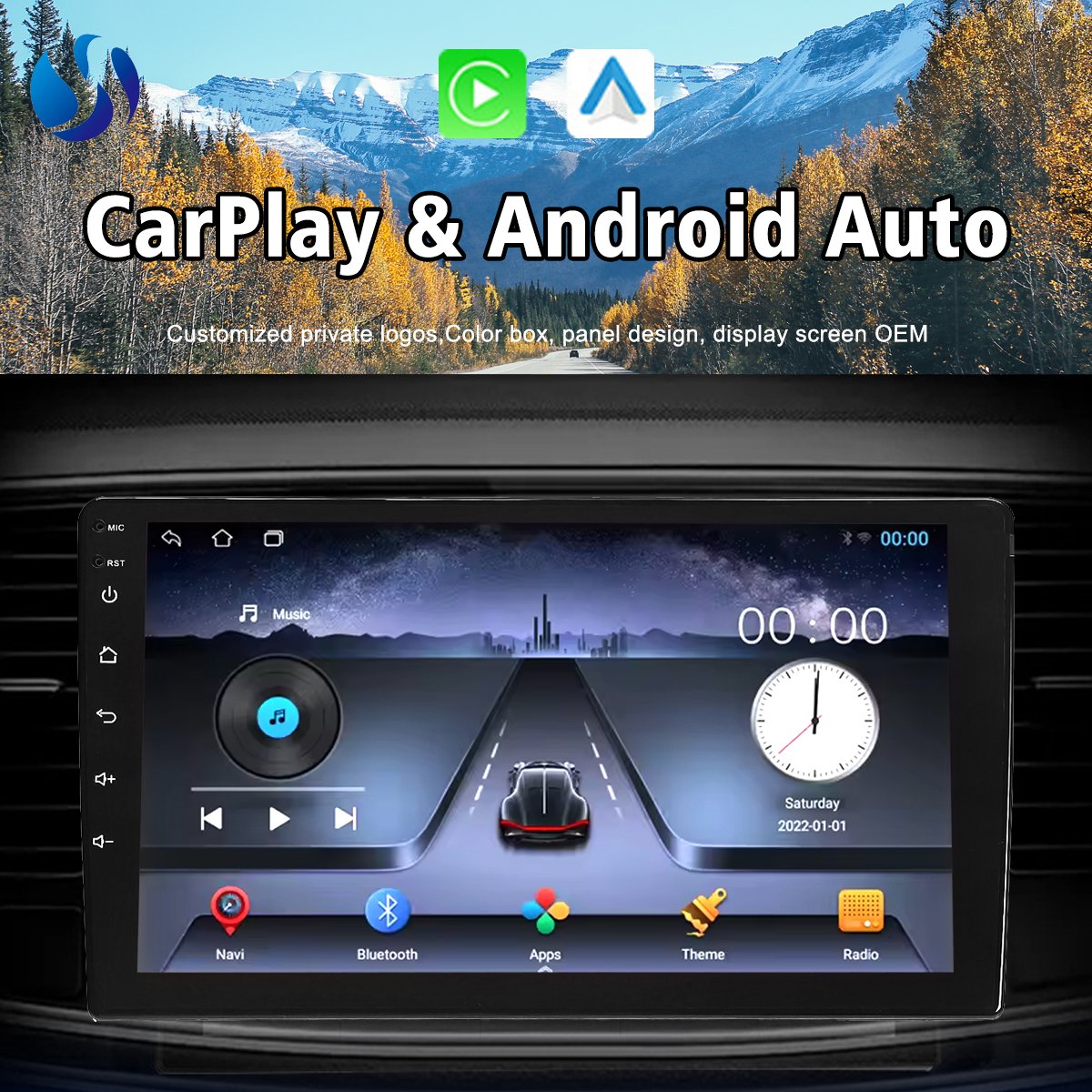 2 Din 10" Android Stereo Ram 4GB 64GB Rom Bt Fm Dsp Radios Para Autos Multimedia Video Car Dvd Player 9 Inch Car Android Player