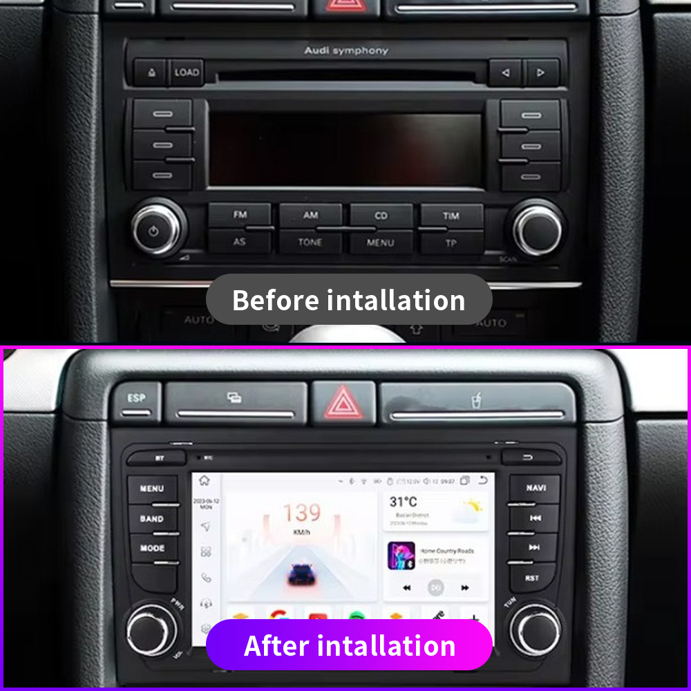 Wholesale Android 7 Inch Car DVD Player 1 Din Multimedia Diamond Car Radio With Fm/Bt/AHD/DSP/4G Wifi For Audi A4 2000-2008