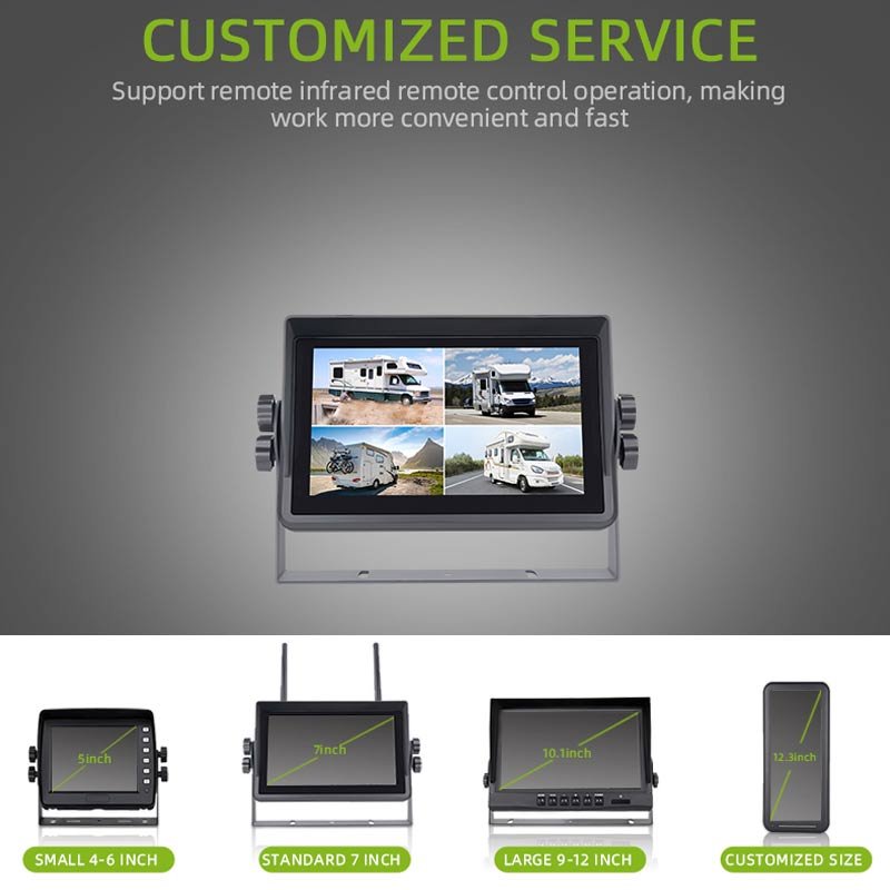 7 Inch Vehicle Parking System LCD TFT 4ch TV LCD TFT Screen Car Camera Monitor