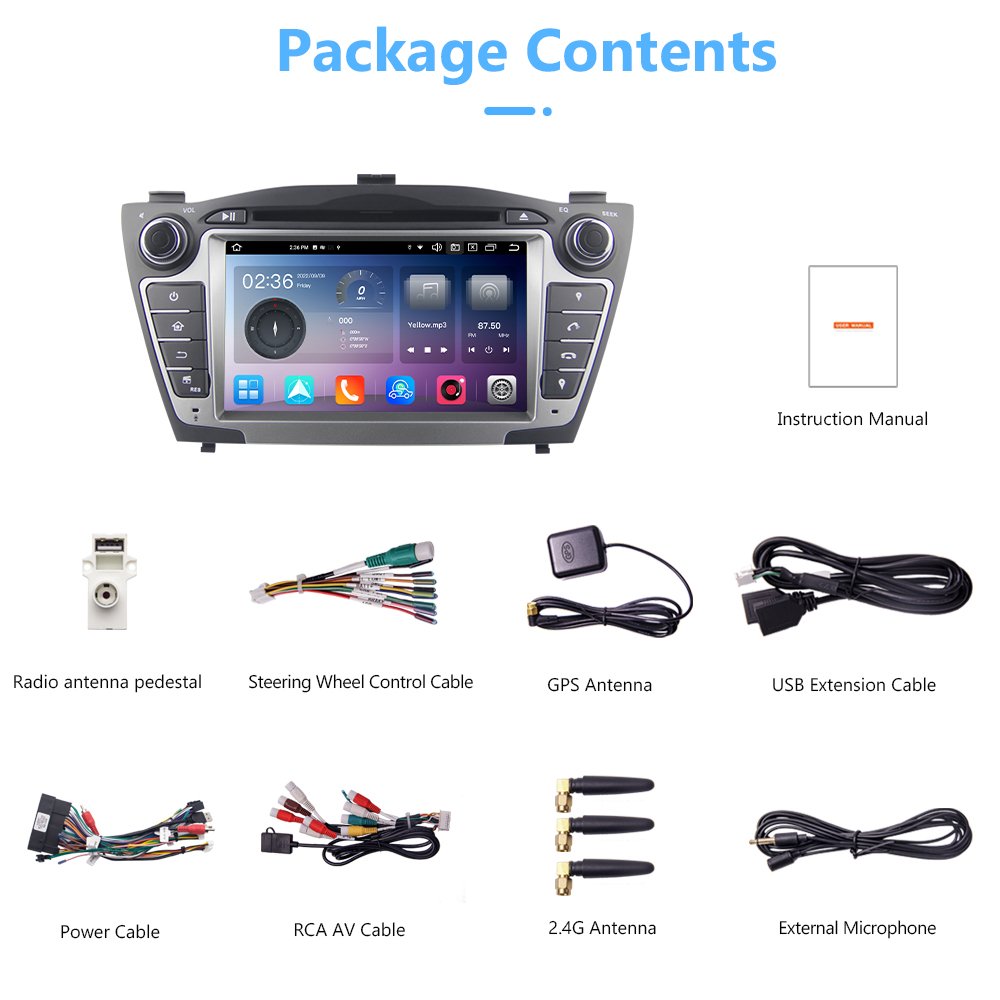 7''2Din Android10.0 4G+64G Octa-core Car DVD GPS Navigation for Tucson IX35 2009-2015
