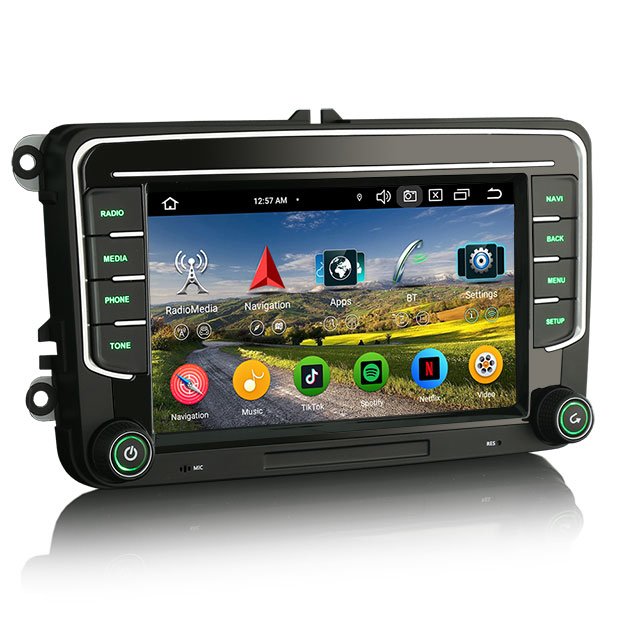 EU stock Erisin ES5735V IPS Screen Android 13 Car gps Stereo For VW Sharan Seat Skoda 4G Wireless BT5.0 CarPlay Auto Car Radio