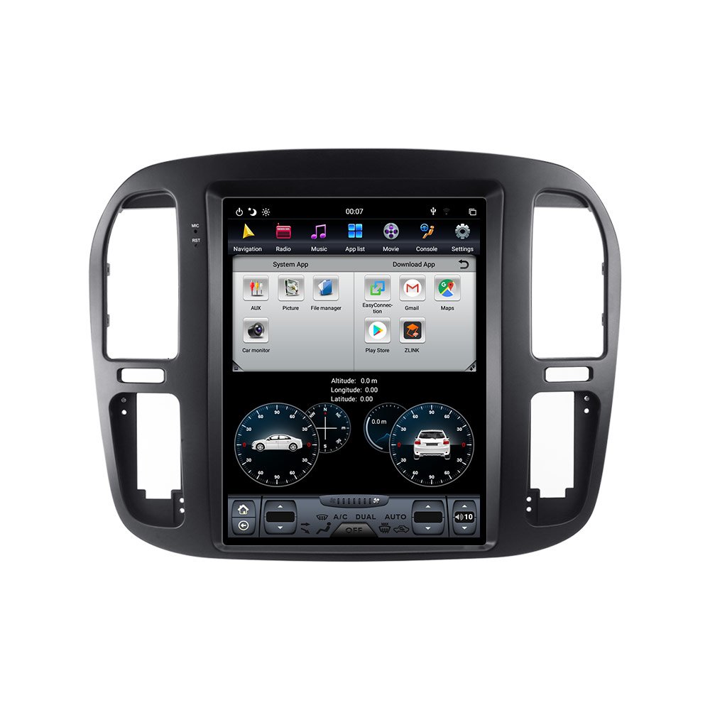 For Toyota land cruiser lc100 Android 11 128G Tesla Style Big Touch Screen Car Multimedia Player GPS Audio Radio Head Unit